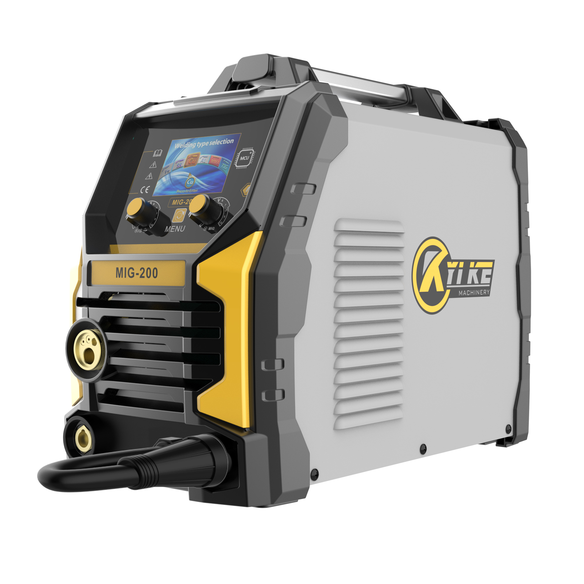 200Amp 6 in 1 Gas MIG/Gasless Flux Core MIG/Stick/Lift TIG/Spot welding/Spool Gun 110V/220V Aluminum Multi Process Welding Machine with LCD Digital Display